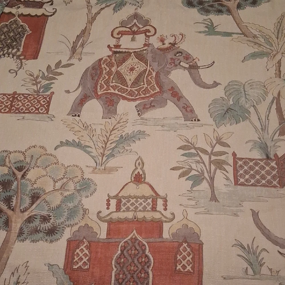 Decorative Elephant Print Curtain Pair